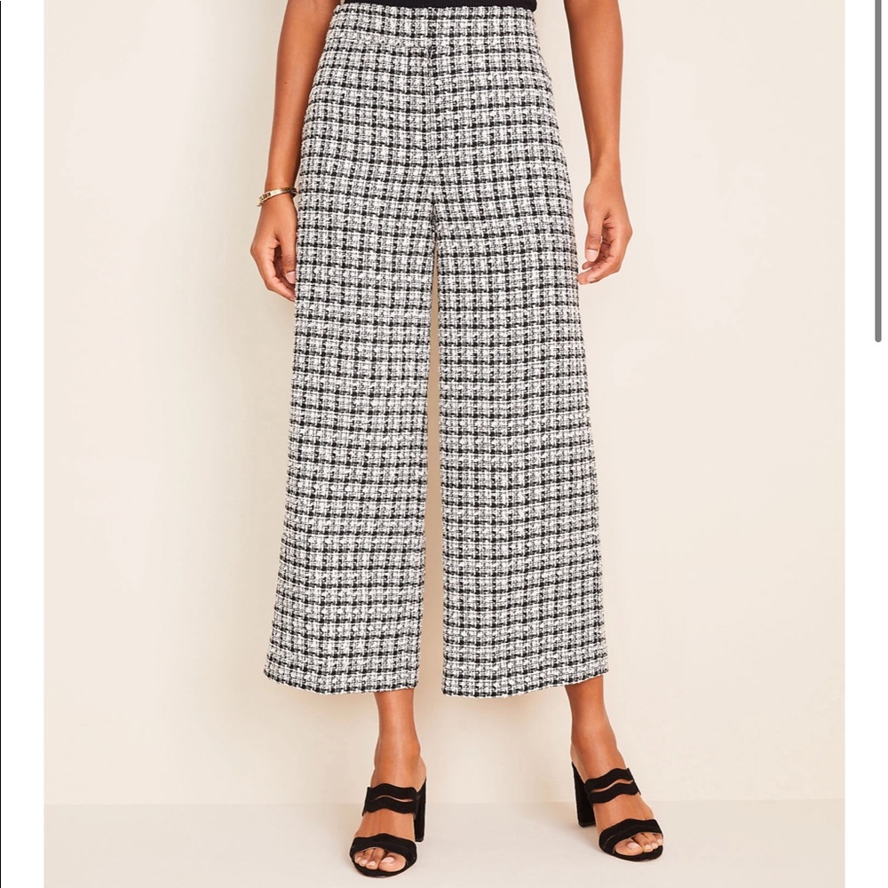Ann Taylor Tweed Marina Pant in Black Multi